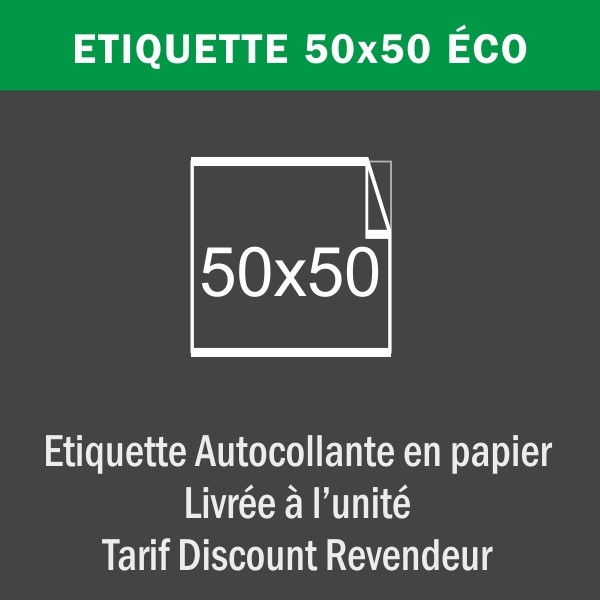 Étiquette adhésive - 50x50 mm - Eco