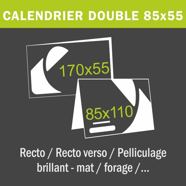 Calendrier 85x55 mm double