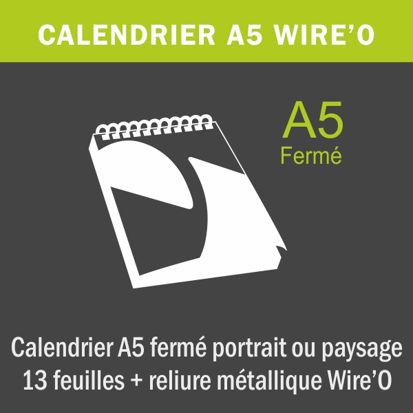 Calendrier spirale 30x30 cm 13 feuillets