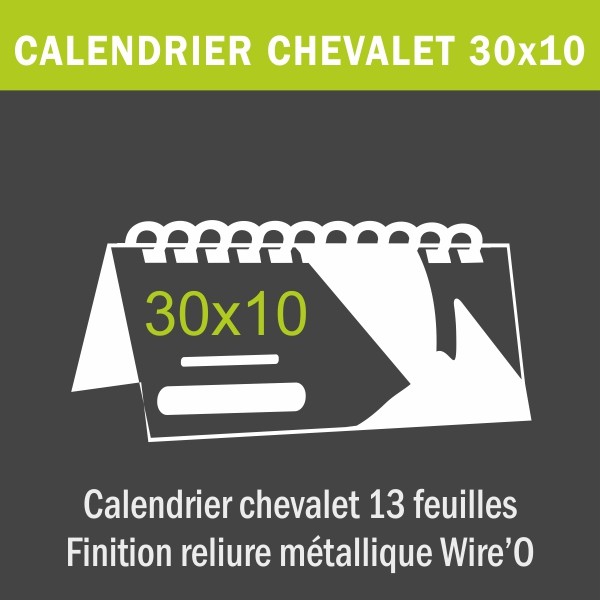 Calendrier chevalet 30x10 cm - 13 feuillets